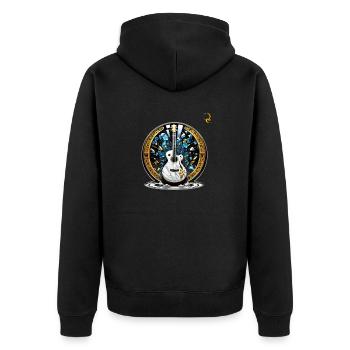 MUSIKALISCHE DIAMANTEN - Unisex Premium Bio Zip Hoodie - Schwarz - Hinten - Nico (187cm)