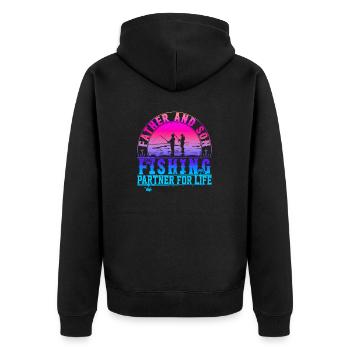 fisch, fisch, angeln, see, meer, angeln, fauna, exotisch - Unisex Premium Bio Zip Hoodie - Schwarz - Hinten - Nico (187cm)