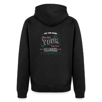 wrench a diesel mechanic funny sayings - Unisex Premium Organic Zip Hoodie - black - Back - Nico (187cm)