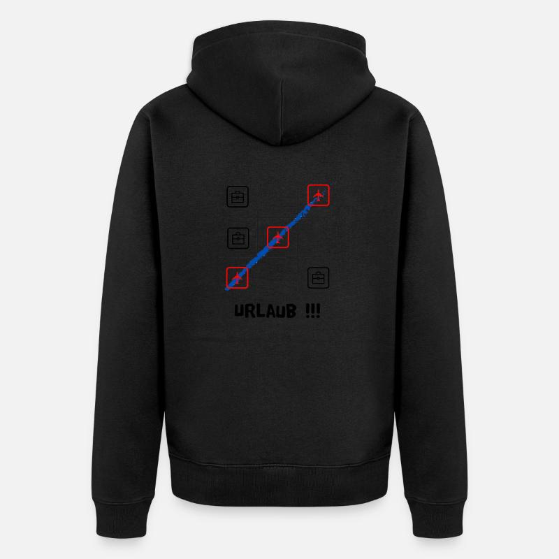 Tik tak to oder Käsekästchen, Urlaub oder Arbeit - Unisex Premium Bio Zip Hoodie - Schwarz