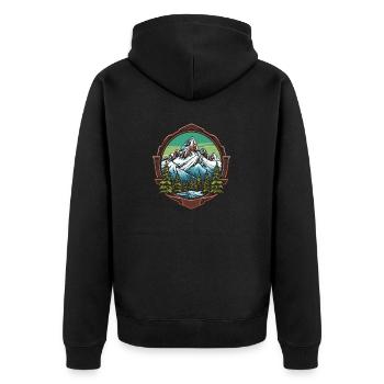 mountains mountains - Unisex Premium Organic Zip Hoodie - black - Back - Nico (187cm)