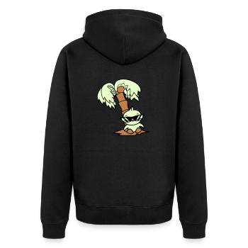 Duck Small Cute Bird Sunglasses Funny Palm Tree - Unisex Premium Organic Zip Hoodie - black - Back - Nico (187cm)