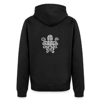 Erstaunlicher Oktopus - Unisex Premium Bio Zip Hoodie - Schwarz - Hinten - Nico (187cm)