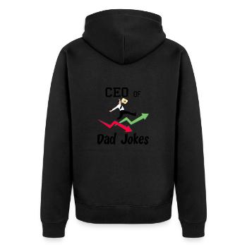CEO of Dad Jokes - Unisex Premium Organic Zip Hoodie - black - Back - Nico (187cm)
