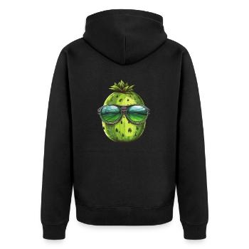 Cool watermelon - design with sunglasses - Unisex Premium Organic Zip Hoodie - black - Back - Nico (187cm)