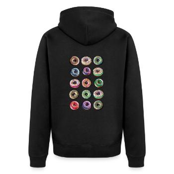 Donuts Humor Design - Veste à capuche bio Premium Unisexe - noir - Dos - Nico (187cm)