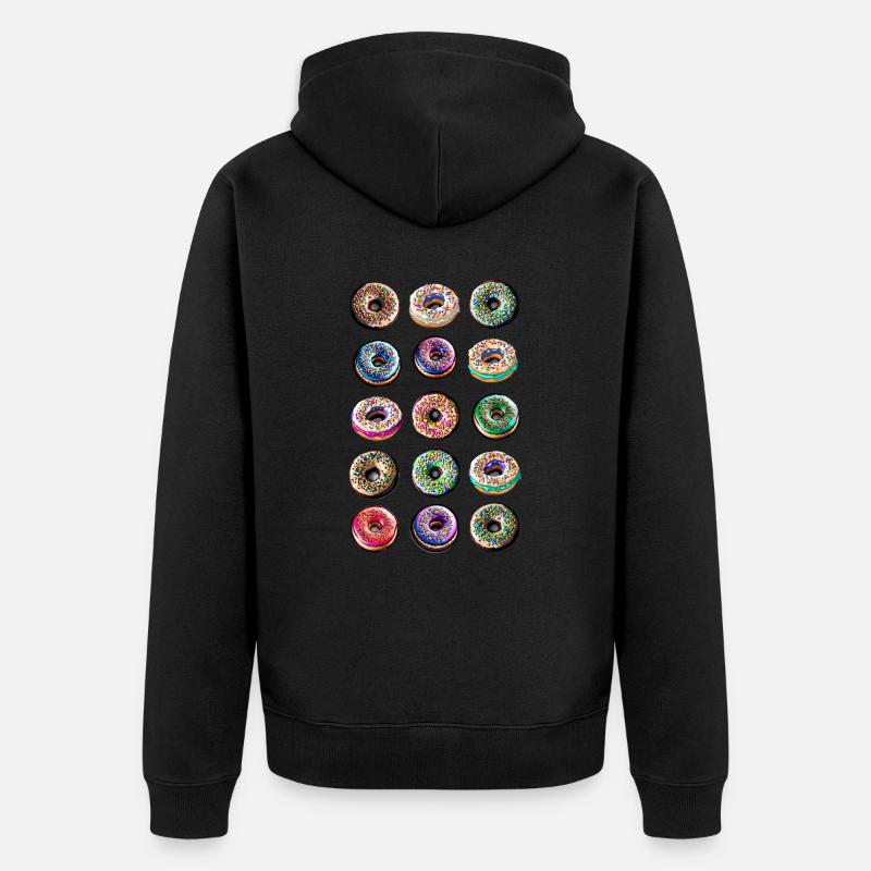 Donuts Humor Design - Veste à capuche bio Premium Unisexe - noir