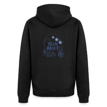 Team Bride - Unisex Premium Organic Zip Hoodie - black - Back - Nico (187cm)
