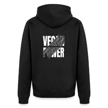 funny sayings bday statement quote food humor - Unisex Premium Bio Zip Hoodie - Schwarz - Hinten - Nico (187cm)