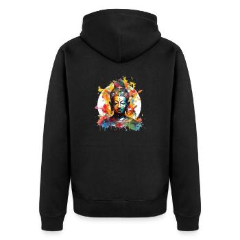 Meditation Purity Wisdom Compassion Gift - Unisex Premium Organic Zip Hoodie - black - Back - Nico (187cm)