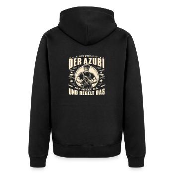Lustiges Lehrling Geschenk Azubi Geburtstag - Unisex Premium Bio Zip Hoodie - Schwarz - Hinten - Nico (187cm)
