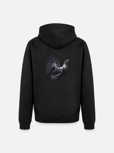 Capercaillie - Unisex Premium Organic Zip Hoodie - black