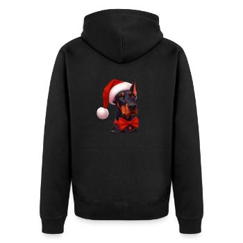 Santerman - Unisex Premium Organic Zip Hoodie - black - Back - Nico (187cm)