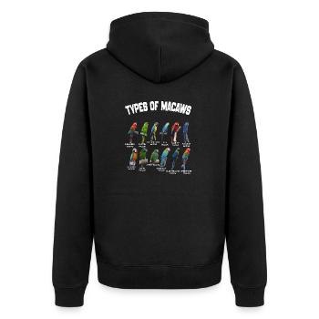 Types Of Macaws - Macaws Breeds List - Unisex Premium Organic Zip Hoodie - black - Back - Nico (187cm)
