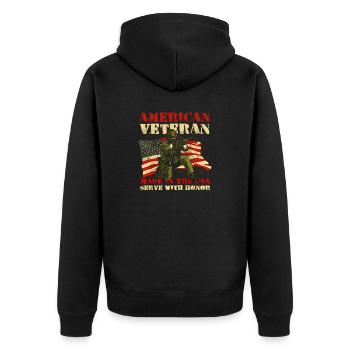 Armée, Guerre, Militaire, Uniforme, Force, Soldat Camouflage - Veste à capuche bio Premium Unisexe - noir - Dos - Nico (187cm)