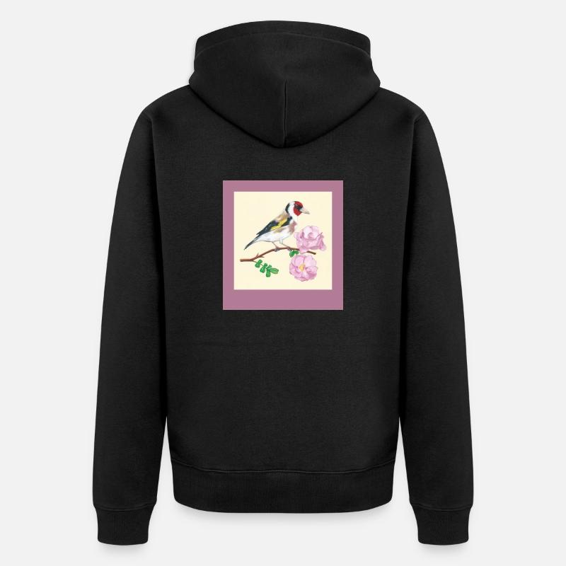 240102 Oiseau 3 - Veste à capuche bio Premium Unisexe - noir