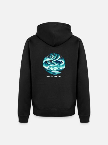 Arctic Whispers - Unisex Premium Organic Zip Hoodie - black