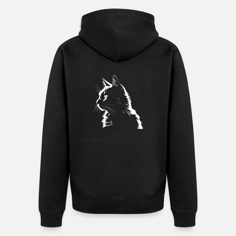 Chat, Motif De Chat - Veste à capuche bio Premium Unisexe - noir