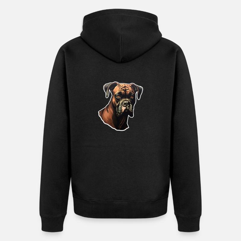 Tête de boxeur - Veste à capuche bio Premium Unisexe - noir