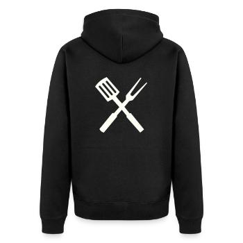 Couverts de chef - Veste à capuche bio Premium Unisexe - noir - Dos - Nico (187cm)