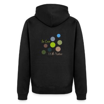 Toutes les couleurs - amoureux de la nature - Veste à capuche bio Premium Unisexe - noir - Dos - Nico (187cm)