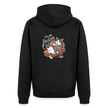 Hauskatze - Unisex Premium Bio Zip Hoodie - Schwarz - Hinten - Nico (187cm)