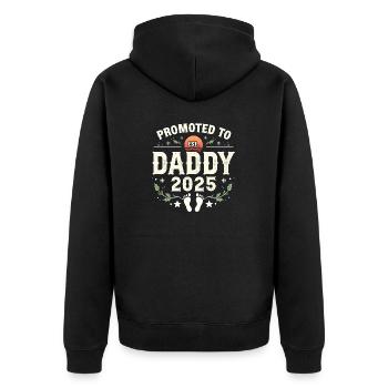Promu au rang de papa est. 2025 - Veste à capuche bio Premium Unisexe - noir - Dos - Nico (187cm)