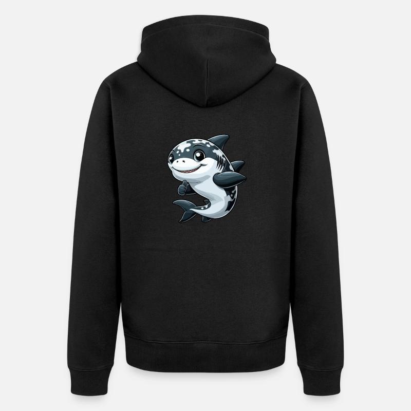 Requin heureux - Veste à capuche bio Premium Unisexe - noir