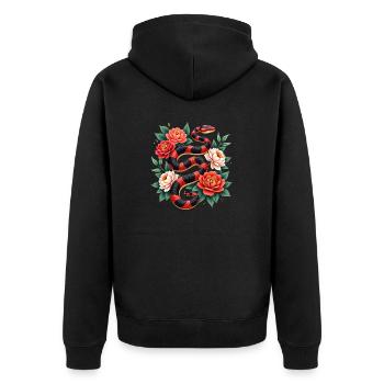 Happy Lunar New Year 2025 Year of The Snake - Unisex Premium Organic Zip Hoodie - black - Back - Nico (187cm)