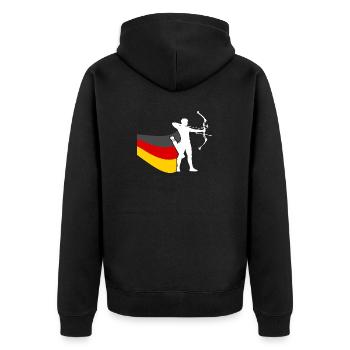 Archer Allemagne Drapeau Tir à l’arc - Veste à capuche bio Premium Unisexe - noir - Dos - Nico (187cm)