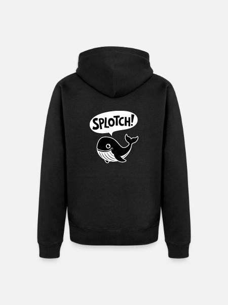 Splotch! - Funny Whale - Unisex Premium Organic Zip Hoodie - black