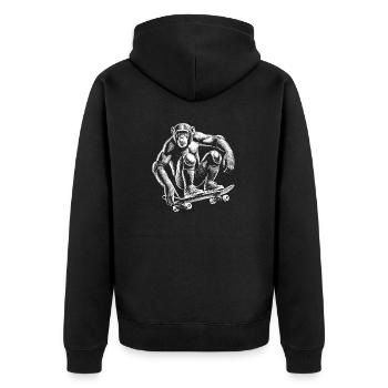 Skateboard - Veste à capuche bio Premium Unisexe - noir - Dos - Nico (187cm)