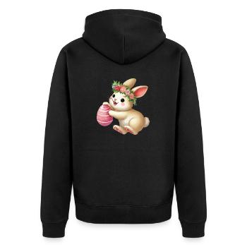 Lapin Animal Lapin de Pâques - Veste à capuche bio Premium Unisexe - noir - Dos - Nico (187cm)