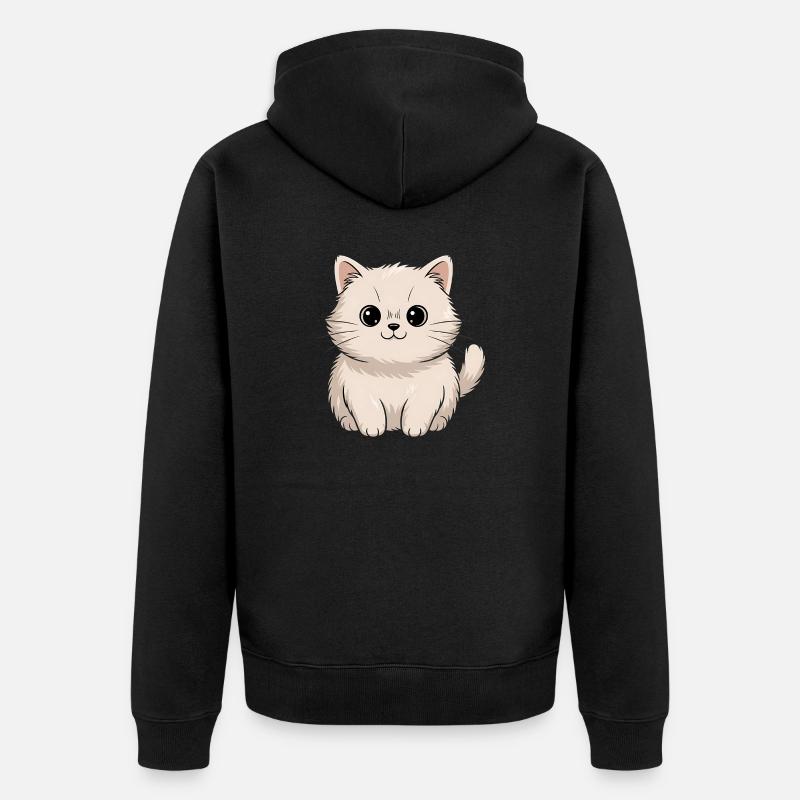 Chat persan - Veste à capuche bio Premium Unisexe - noir