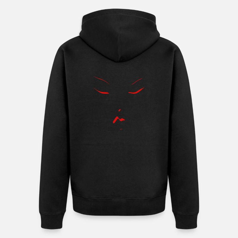 juste un visage féminin rouge - Veste à capuche bio Premium Unisexe - noir