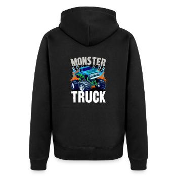 Monstertruck - Unisex Premium Bio Zip Hoodie - Schwarz - Hinten - Nico (187cm)