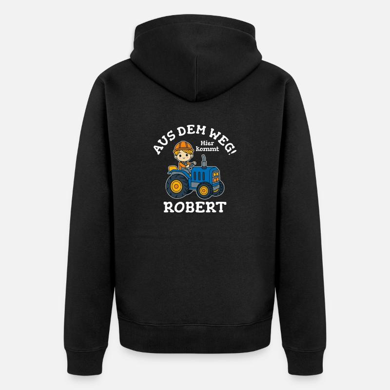 Robert Vorname Traktor - Unisex Premium Bio Zip Hoodie - Schwarz