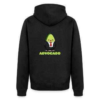 Advocado - Unisex Premium Bio Zip Hoodie - Schwarz - Hinten - Nico (187cm)