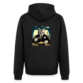Chat Japonais Ramen Japon - Veste à capuche bio Premium Unisexe - noir - Dos - Nico (187cm)