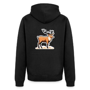 Reindeer Christmas Drawing - Unisex Premium Organic Zip Hoodie - black - Back - Nico (187cm)