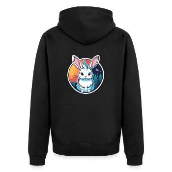 Illustration de Noël lapin - Veste à capuche bio Premium Unisexe - noir - Dos - Nico (187cm)