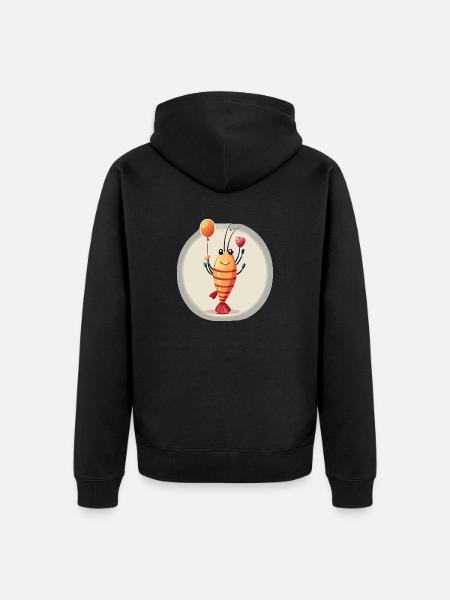 Garnele - Unisex Premium Bio Zip Hoodie - Schwarz
