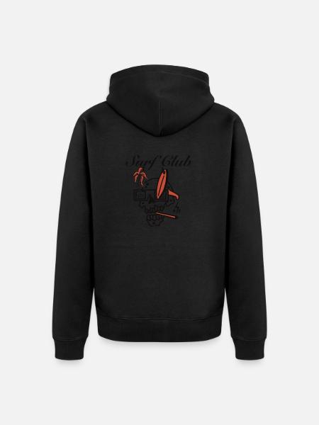 Surf Club - Unisex Premium Bio Zip Hoodie - Schwarz