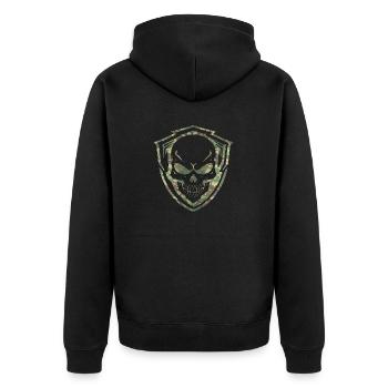Army War Military Uniform Force Soldier Camouflage - Unisex Premium Organic Zip Hoodie - black - Back - Nico (187cm)