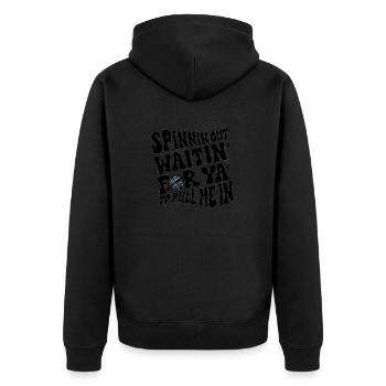 Spinnin Out Streetwear Slogan - Unisex Premium Organic Zip Hoodie - black - Back - Nico (187cm)