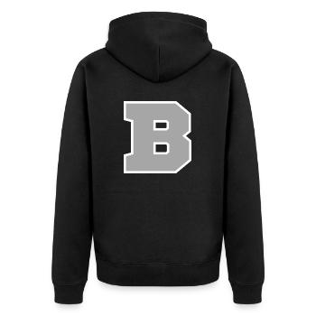Lettre b sport - Veste à capuche bio Premium Unisexe - noir - Dos - Nico (187cm)