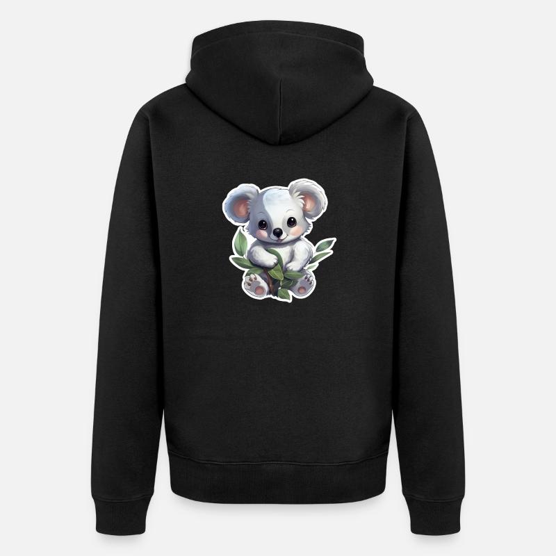 Koala Mignon - Veste à capuche bio Premium Unisexe - noir