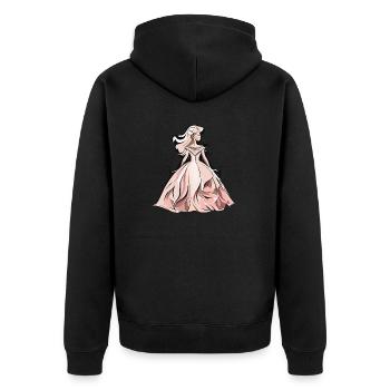 princess - Unisex Premium Organic Zip Hoodie - black - Back - Nico (187cm)