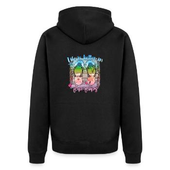 summer lake nature flora art pool sea beach love - Unisex Premium Organic Zip Hoodie - black - Back - Nico (187cm)