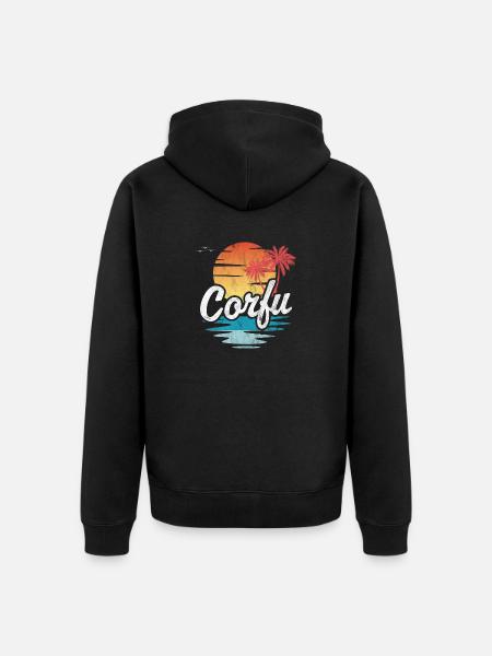 Corfu - Unisex Premium Organic Zip Hoodie - black